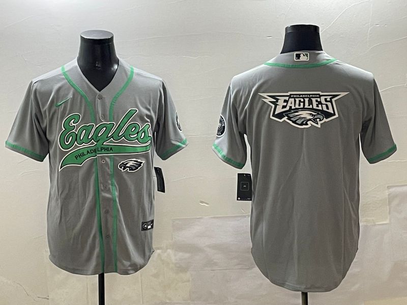 Men Philadelphia Eagles Blank Grey Jointly Name 2025 Nike Limited NFL Jersey style 27->philadelphia eagles->NFL Jersey